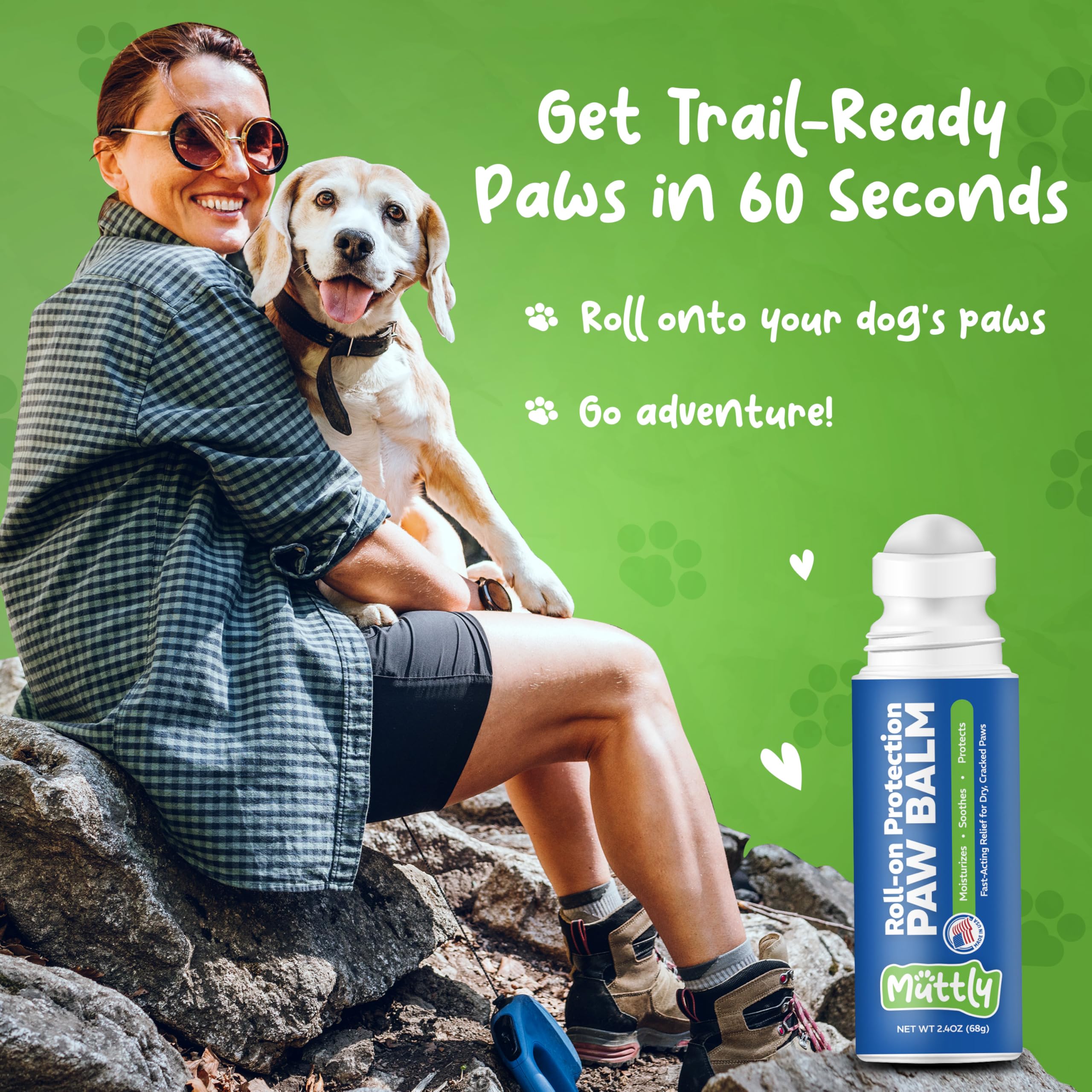 Muttly Paw Balm absorbs quickly leaving no sticky residue