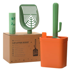 MUTTROS cactus cat scooper with holder shows space-saving organization for a tidy home.