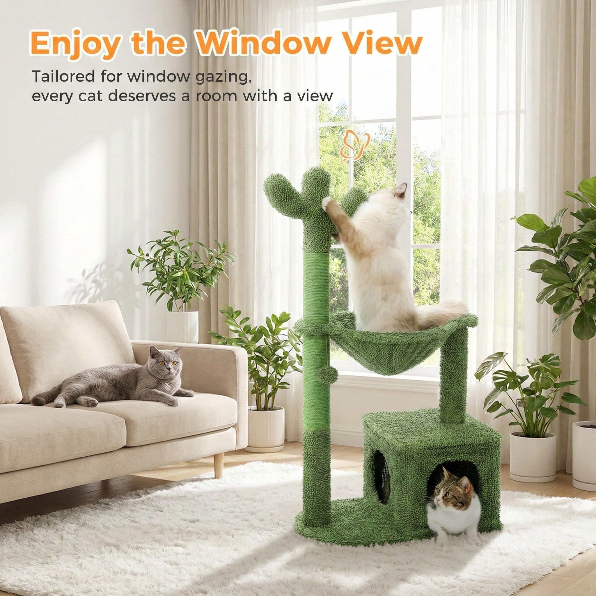 MUTTROS Cactus Cat Tree metal hammock for cozy lounging and naps