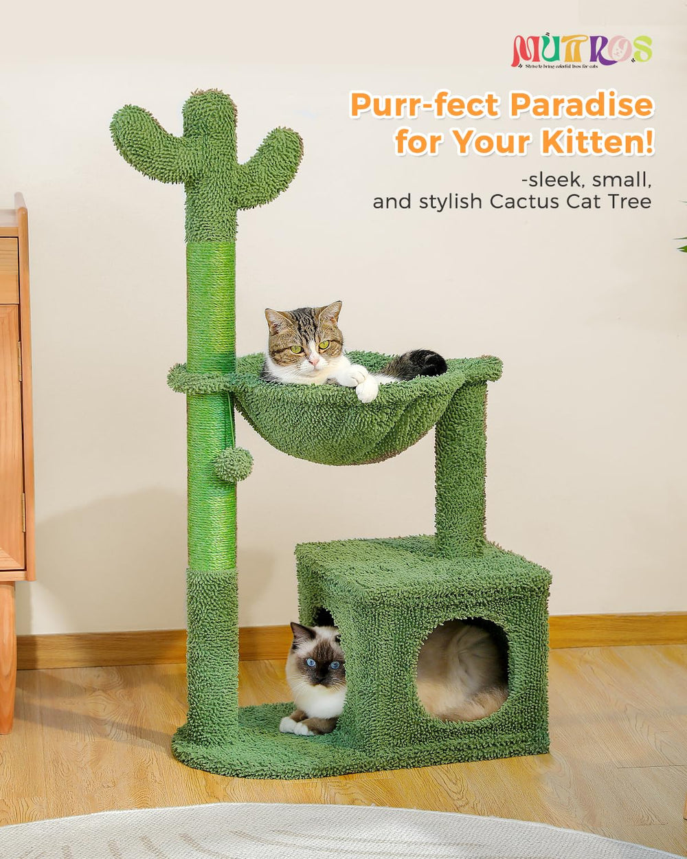 MUTTROS Cactus Cat Tree sisal post close-up supports natural scratching