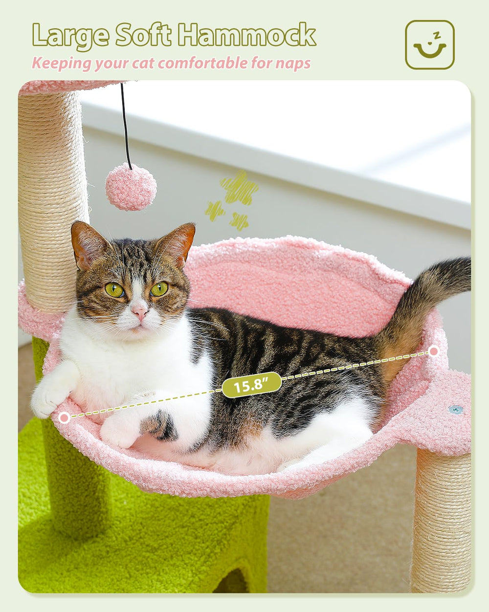 MUTTROS Flower Cat Tree top flower is a decorative perching point for cats
