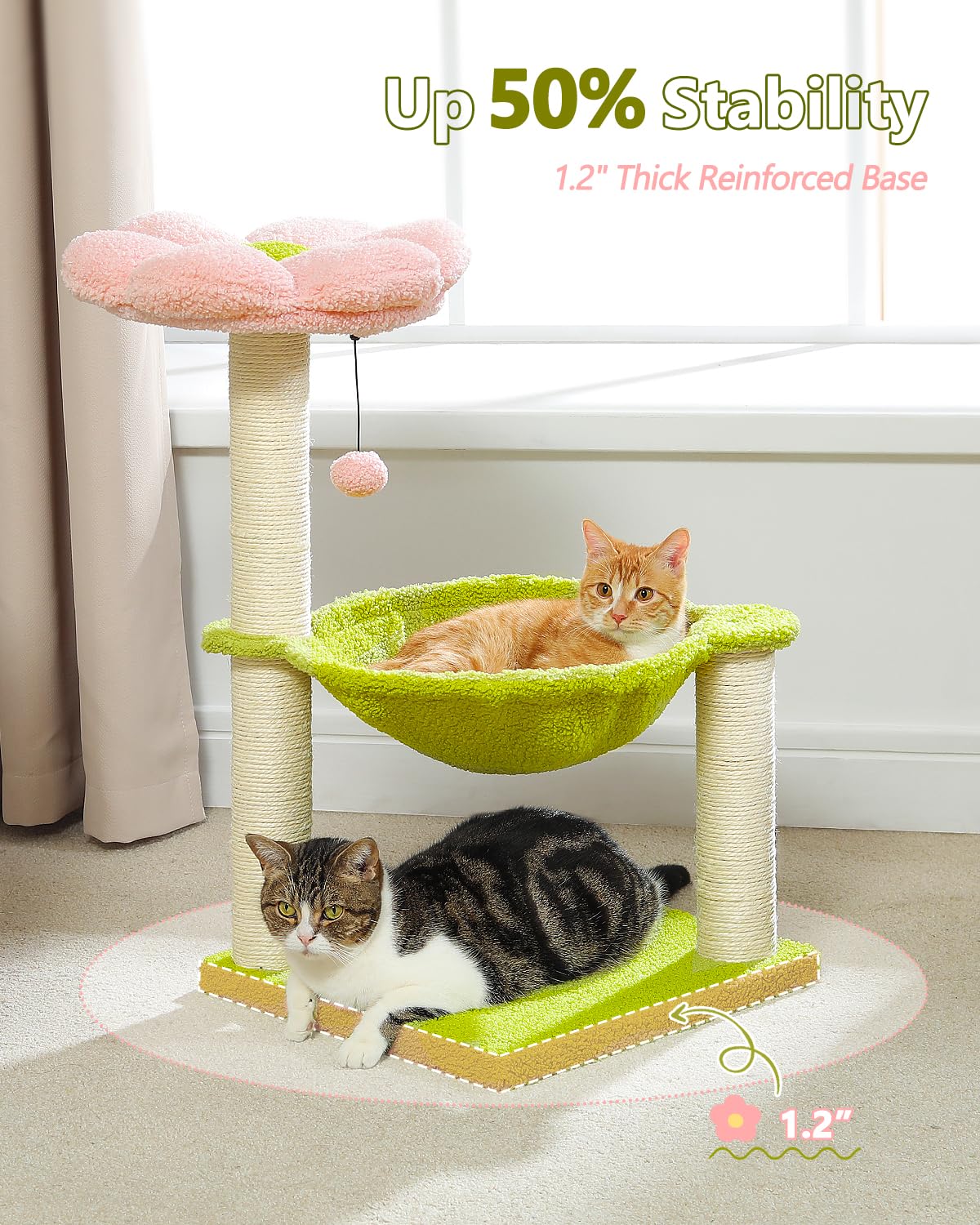 MUTTROS top-perch-flower plush design is easy to clean and visually appealing.