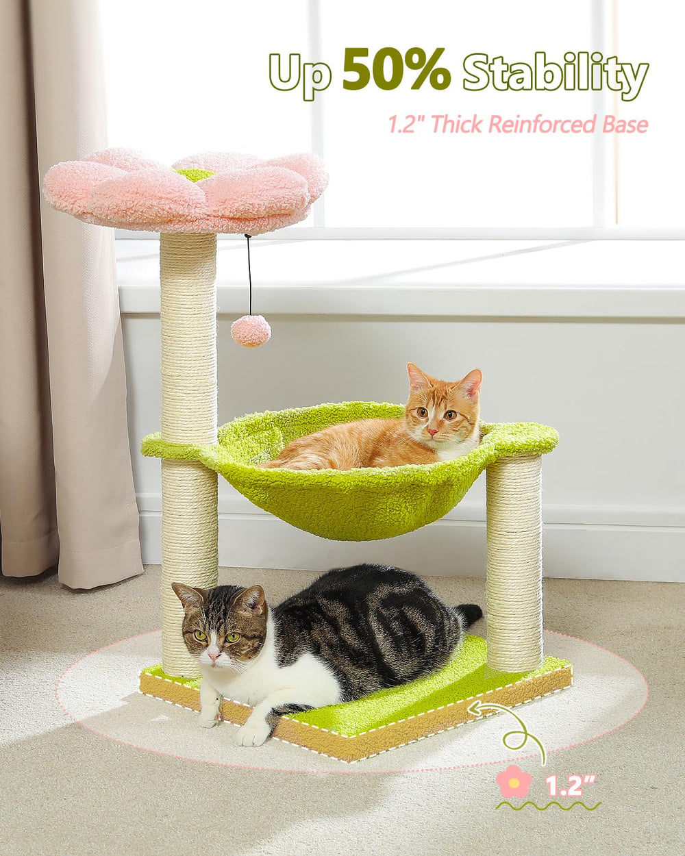 MUTTROS top-perch-flower plush design is easy to clean and visually appealing.