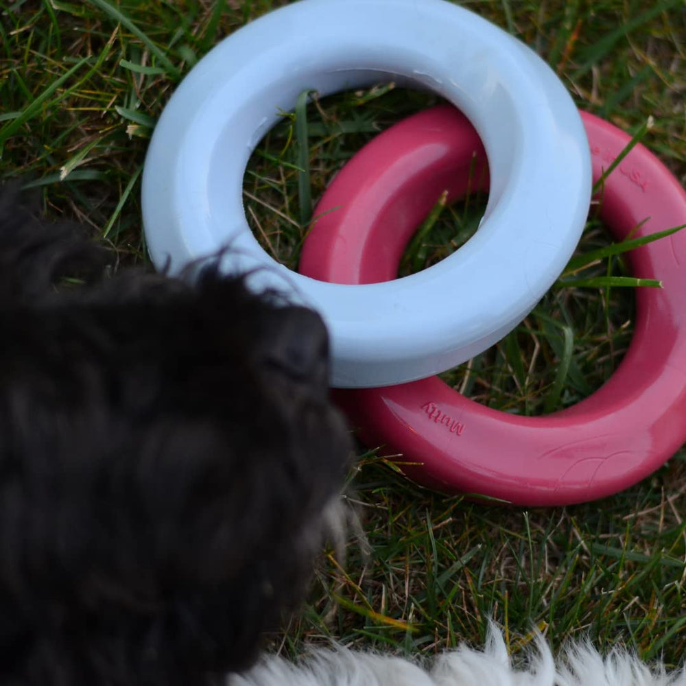 Mutty Dog Chew Ring promotional image with donated meals message and shelter support.