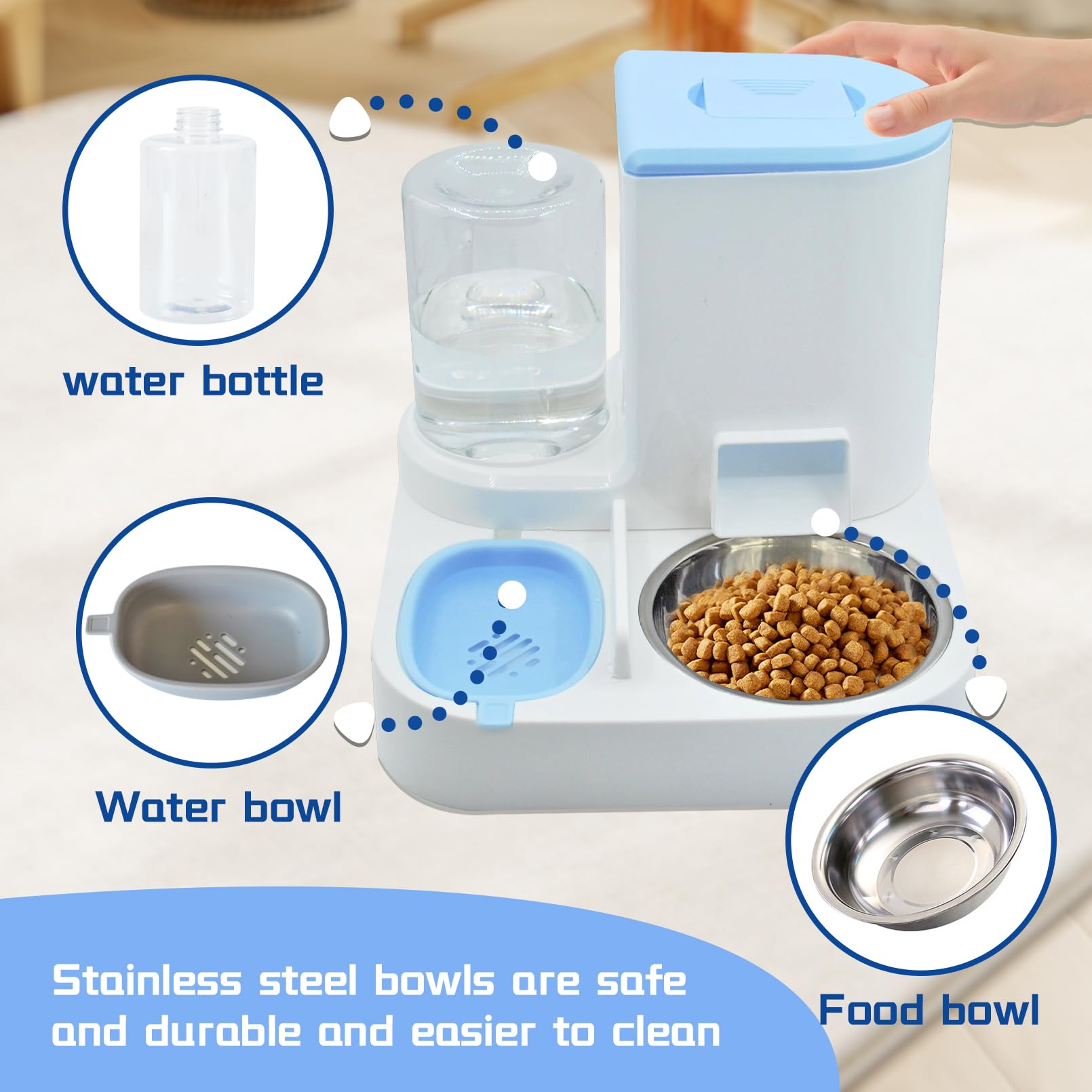 MUYG 2-in-1 feeder and water dispenser in one unit.