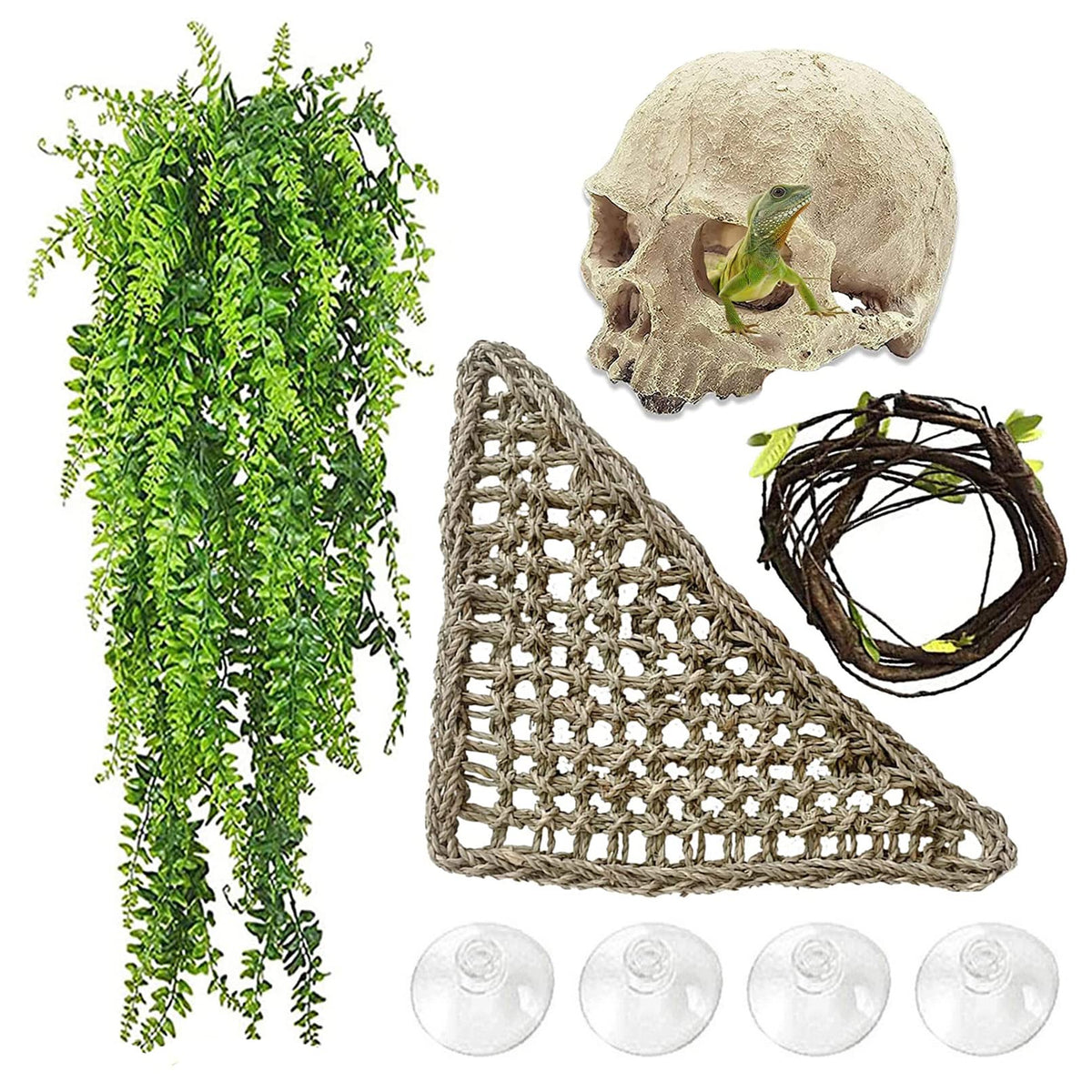MUYG bearded dragon skull hide decor creates a natural hiding spot and focal terrarium feature.