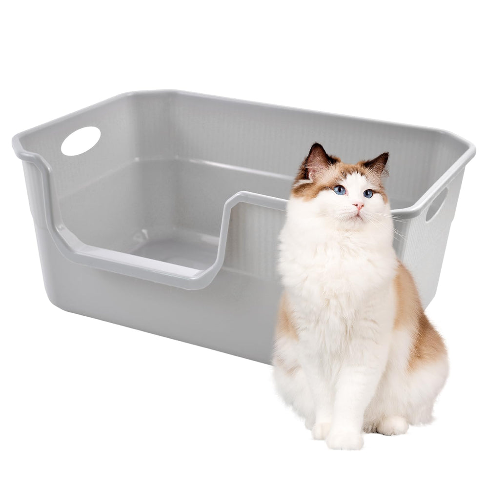 MUYG caja de arena grande con entrada baja, facilita acceso cómodo para gatitos.