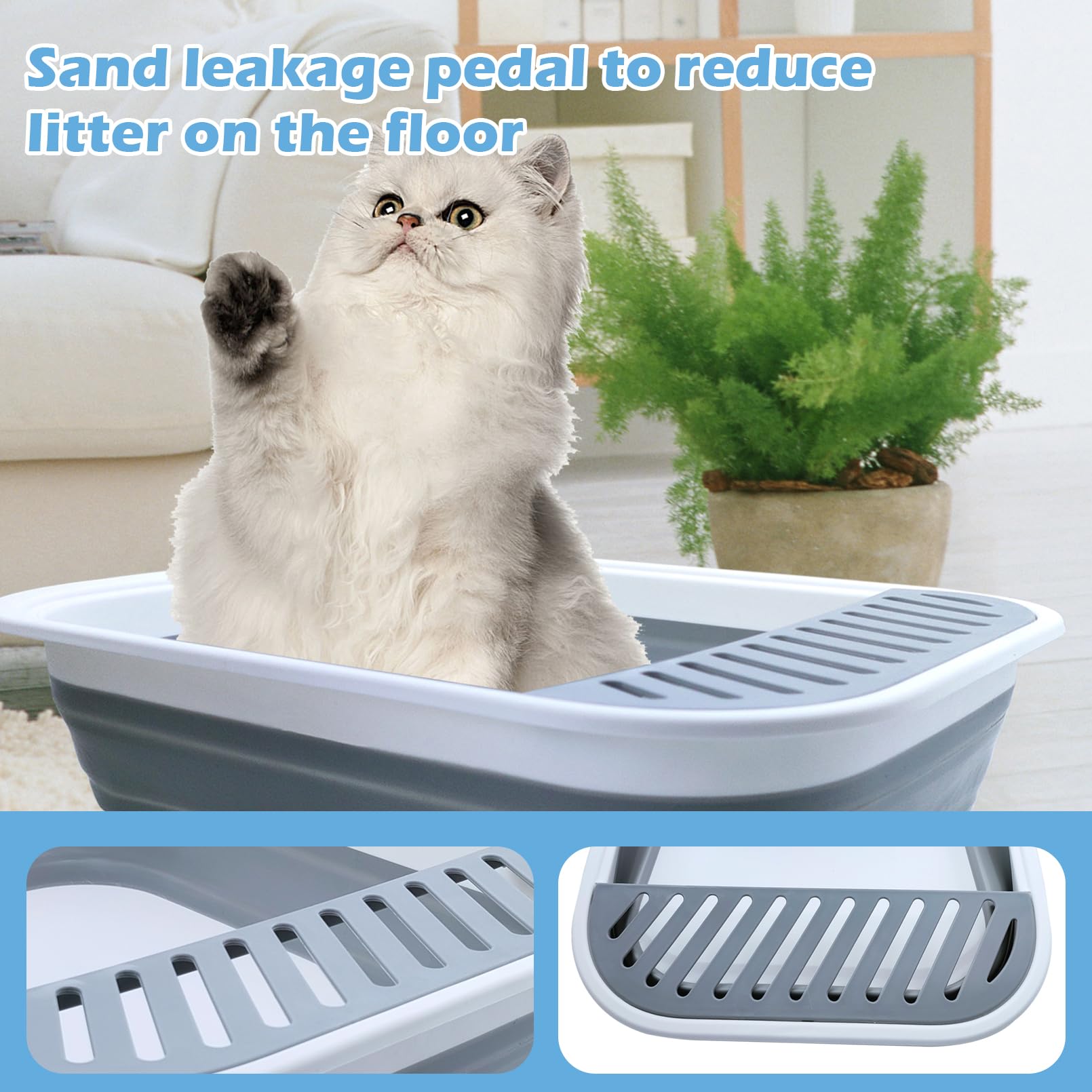 MUYG anti-splash pedal design reduces litter tracking on floors