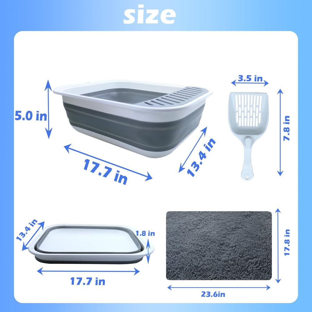 MUYG collapsible cat litter box folded-compact saves space for storage