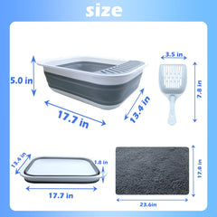 MUYG collapsible cat litter box folded-compact saves space for storage