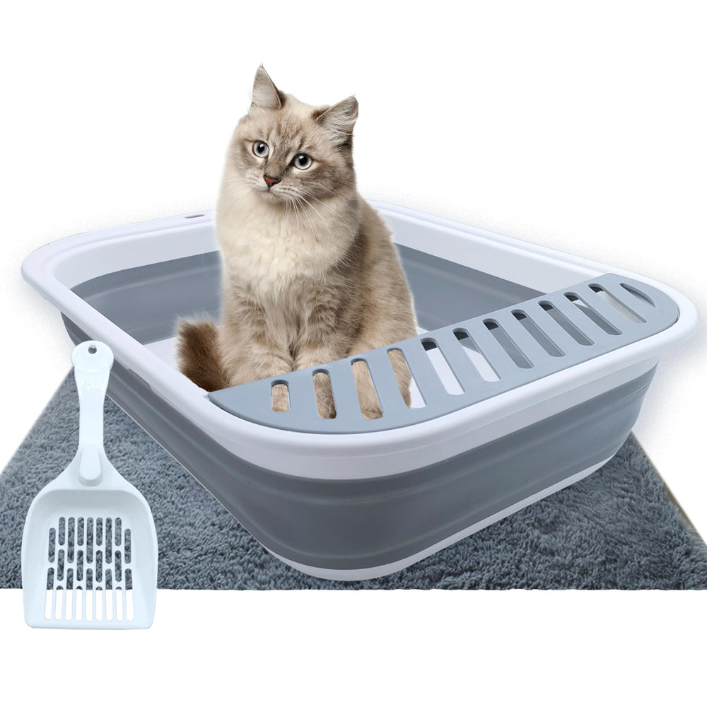 MUYG collapsible cat litter box open top promotes airflow and cat comfort