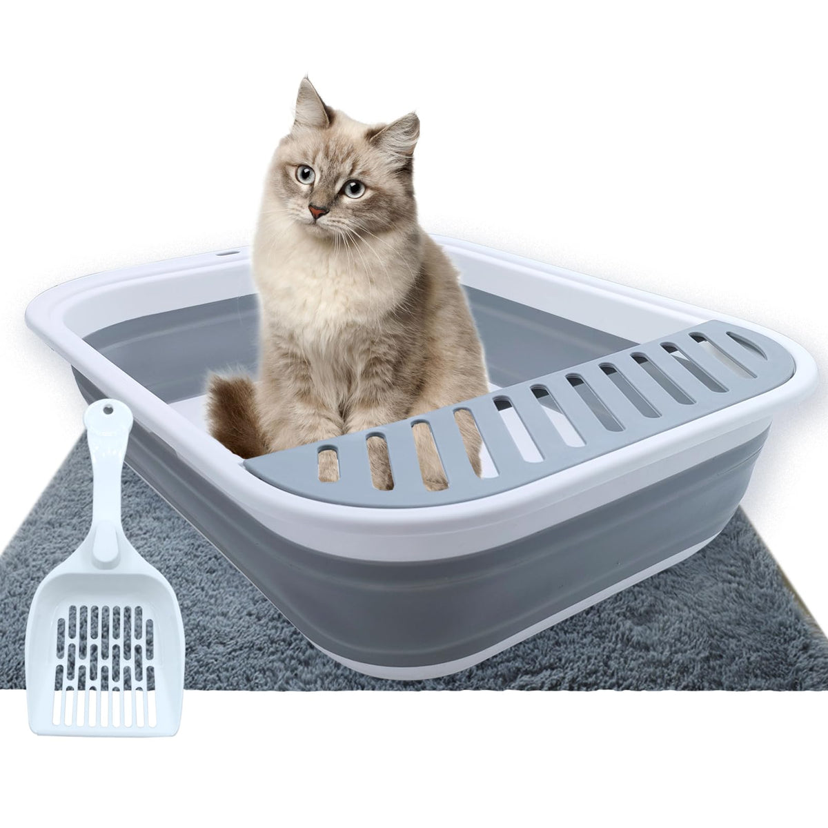 MUYG collapsible cat litter box open top promotes airflow and cat comfort