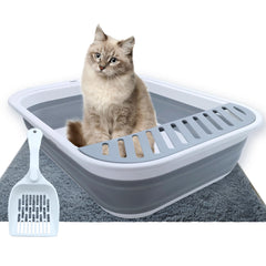 MUYG collapsible cat litter box open top promotes airflow and cat comfort