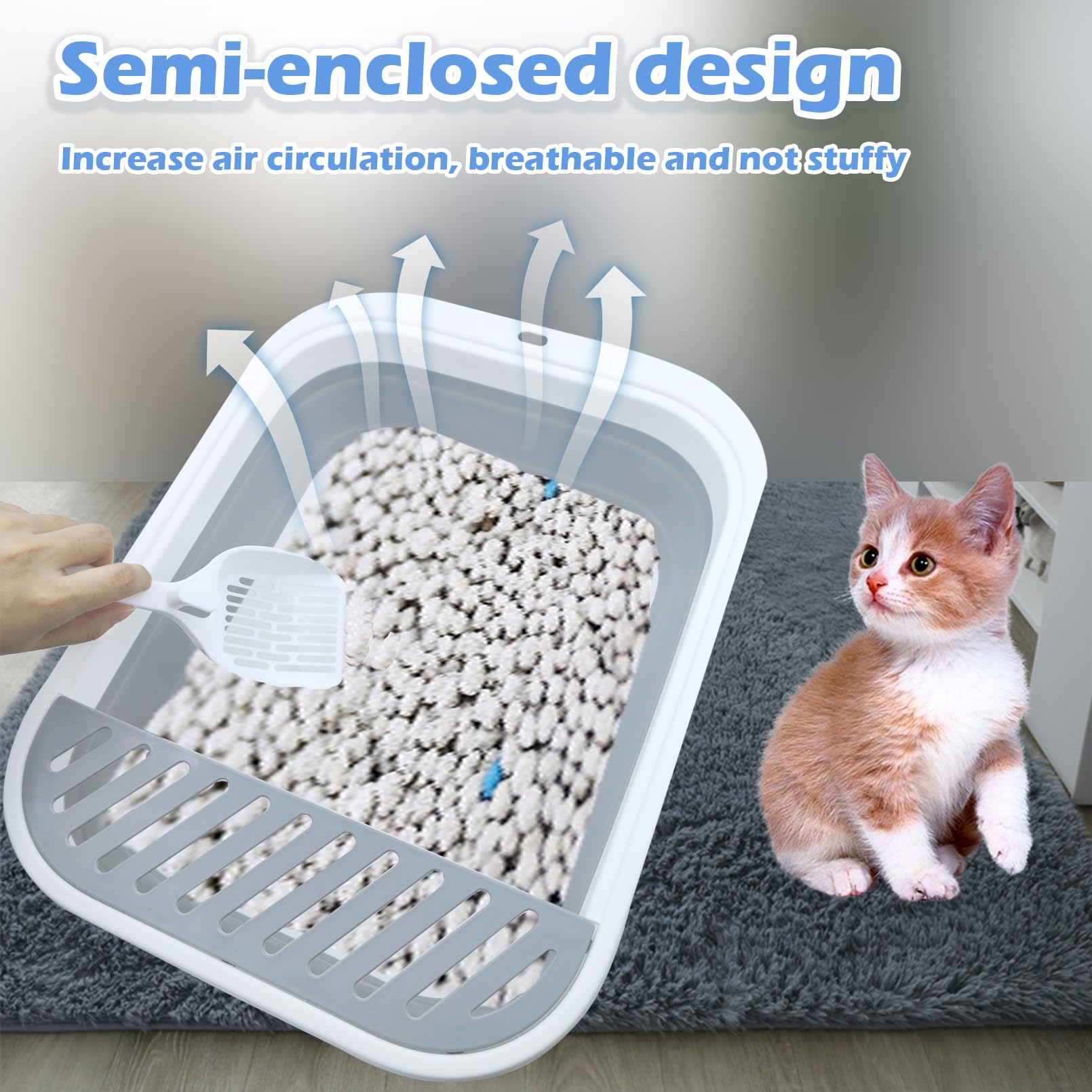 MUYG portable travel-ready litter tray for car trips