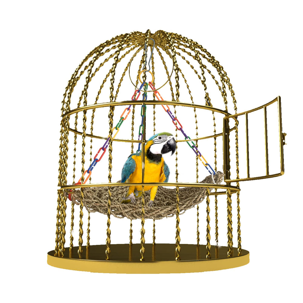 MUYG grinding beak toy with seagrass mat for bird grinding activities