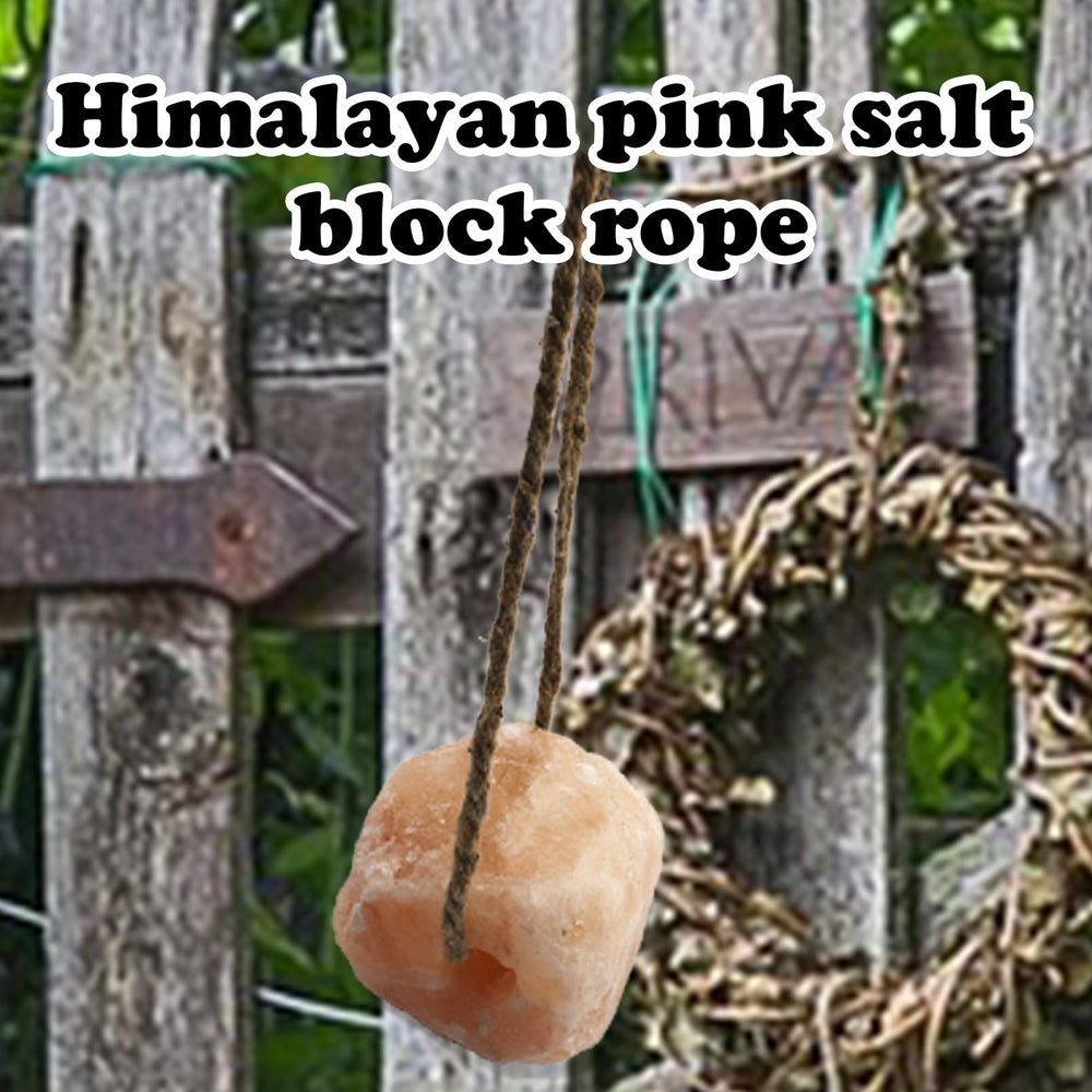 MUYG Himalayan salt lick rope adjustable demonstrates easy height positioning for various animals
