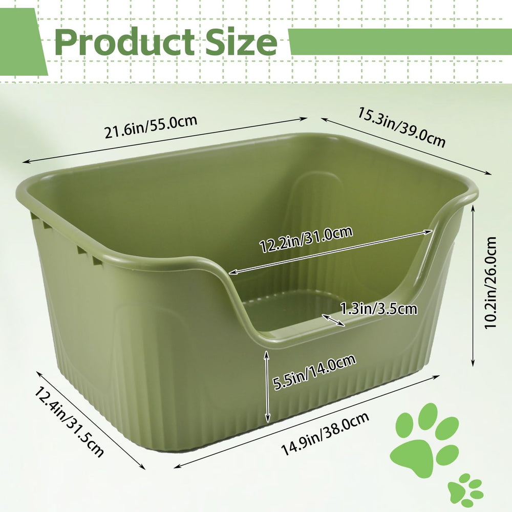 MUYG large cat litter box high sides image emphasizes containment for digging cats