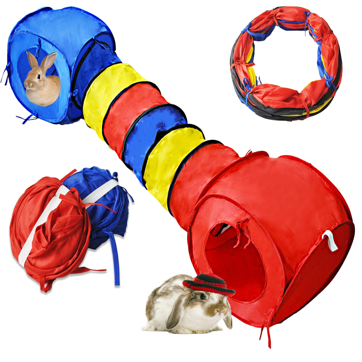 MUYG large rabbit tunnel foldable design for easy storage and versatile layouts.