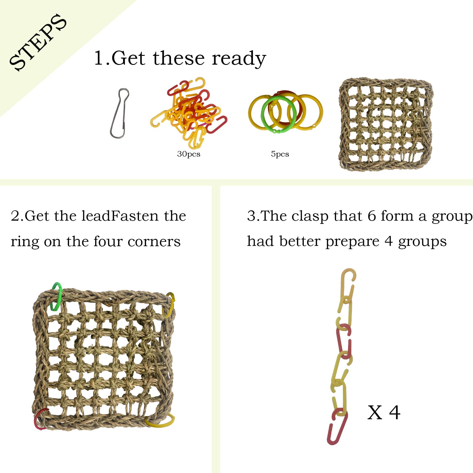 MUYG lovebird perch and chew mat promotes activity and mental engagement for small birds