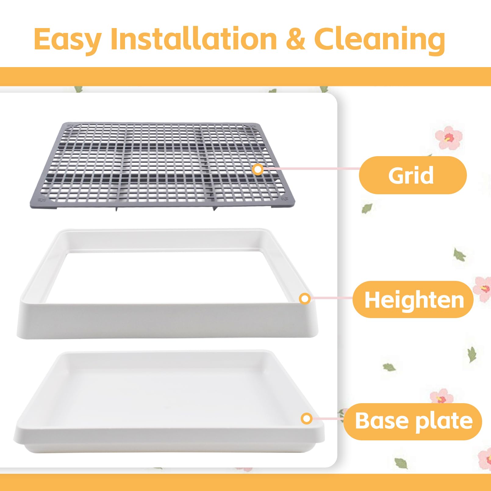 MUYG low-entry training pan makes entry and exit easy for small pets