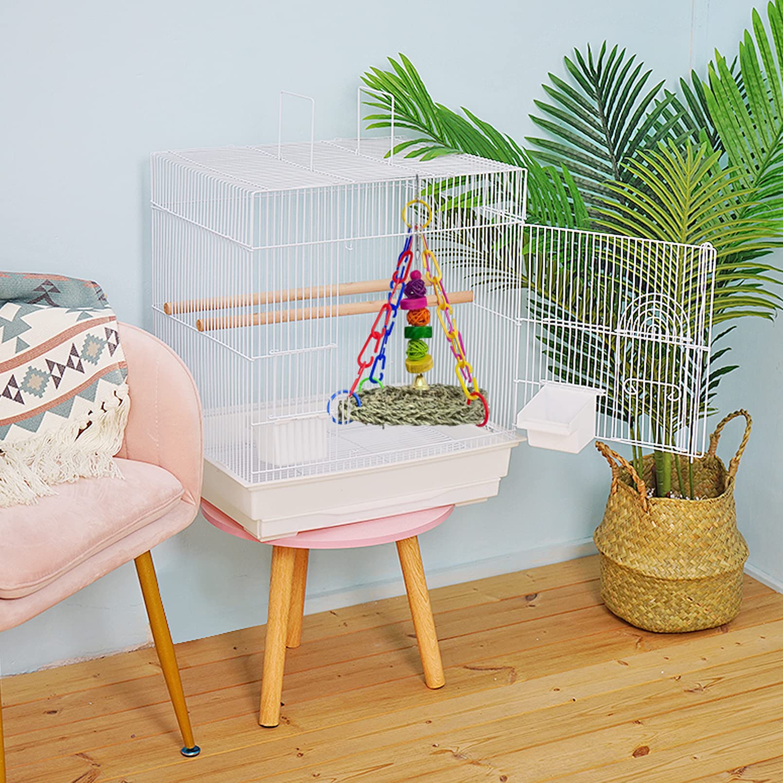 MUYG parrot hammock made from natural fibers offers a cozy perch and safe chew surface