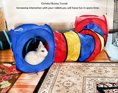 MUYG rabbit tunnel built-in peephole enables quick pet monitoring during play.