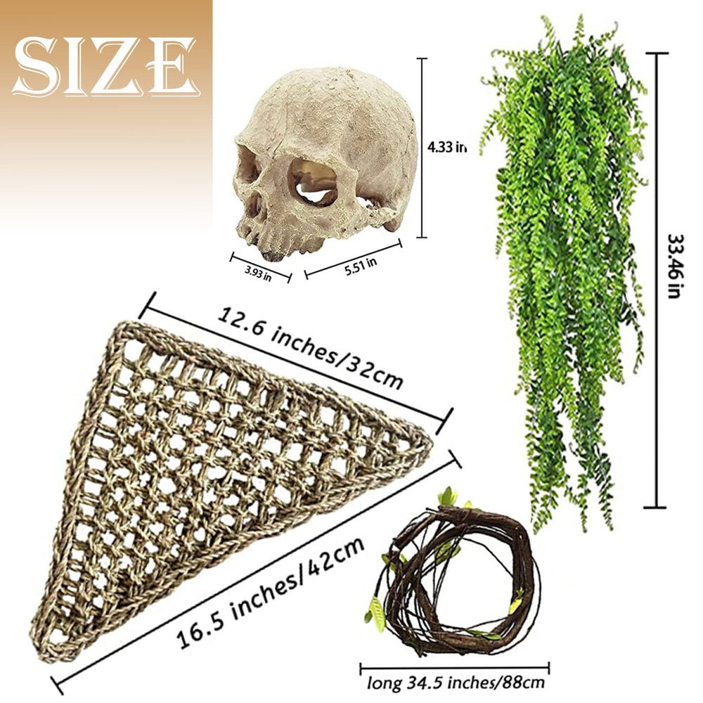 MUYG seagrass hammock bed for reptiles offering soft, sturdy resting place.