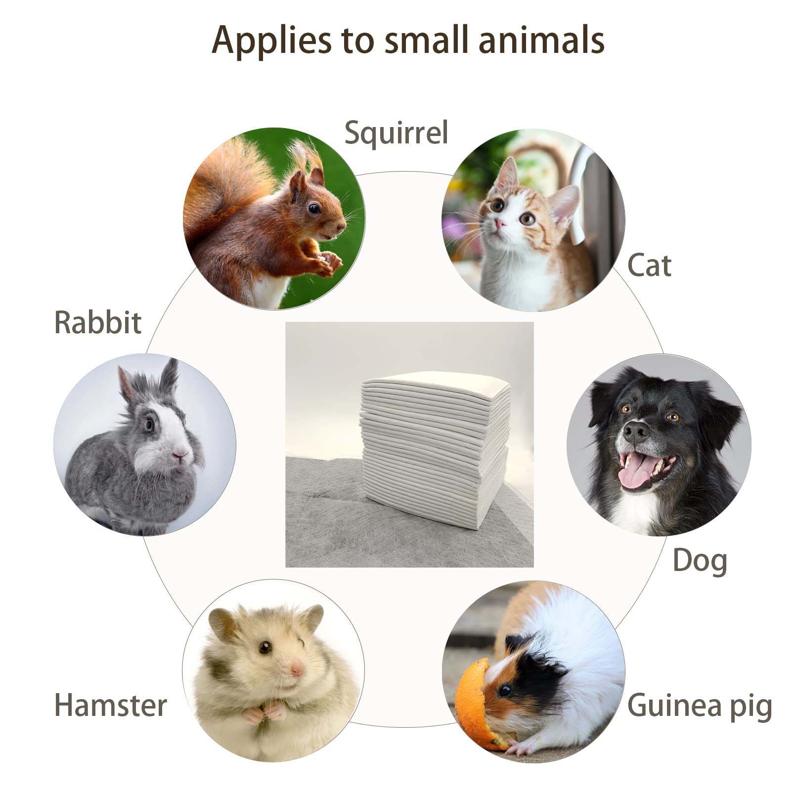 MUUG small-animal pads arranged for rabbits, guinea pigs, and hamsters