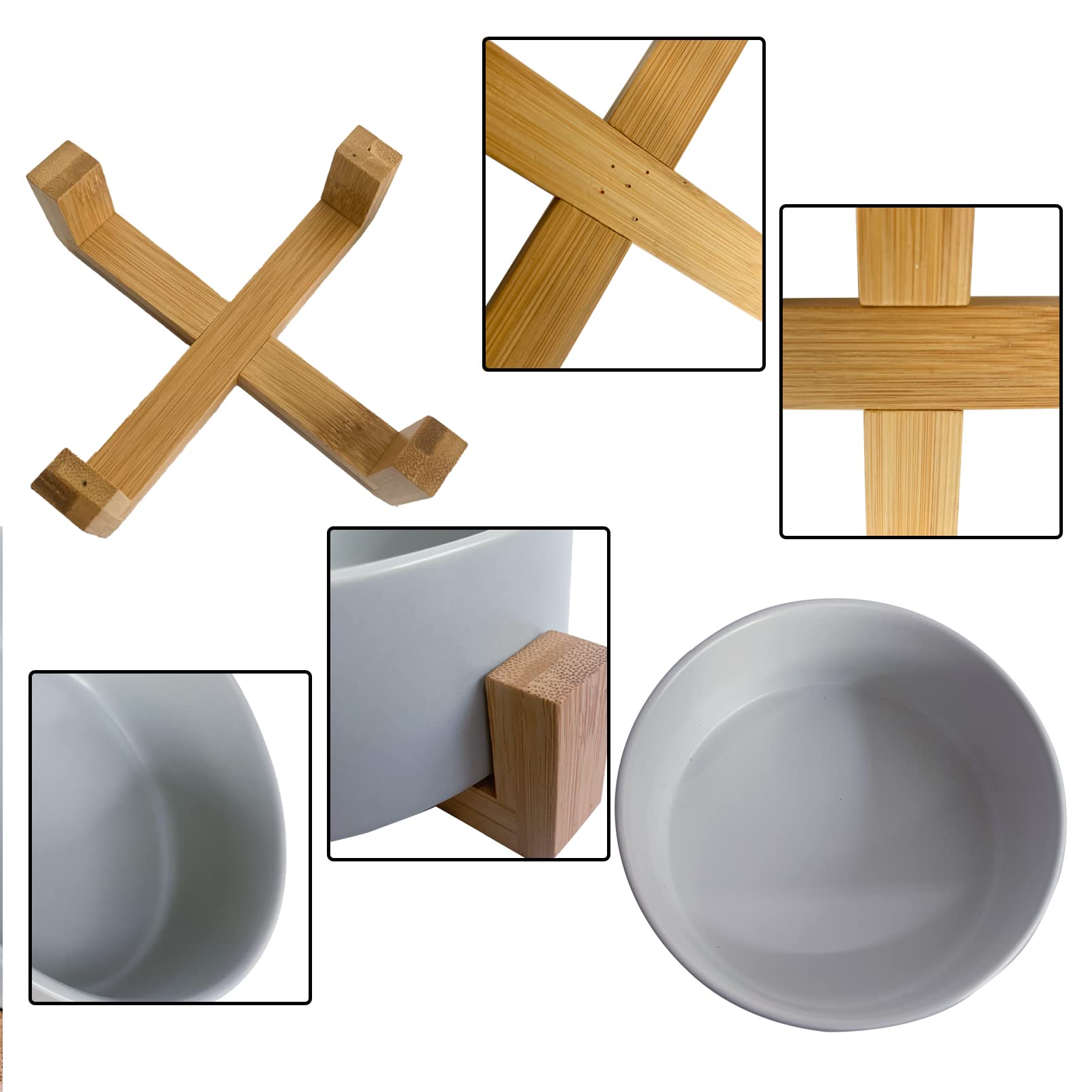 MUYG wood stand bowl set adds modern cute look to feeding