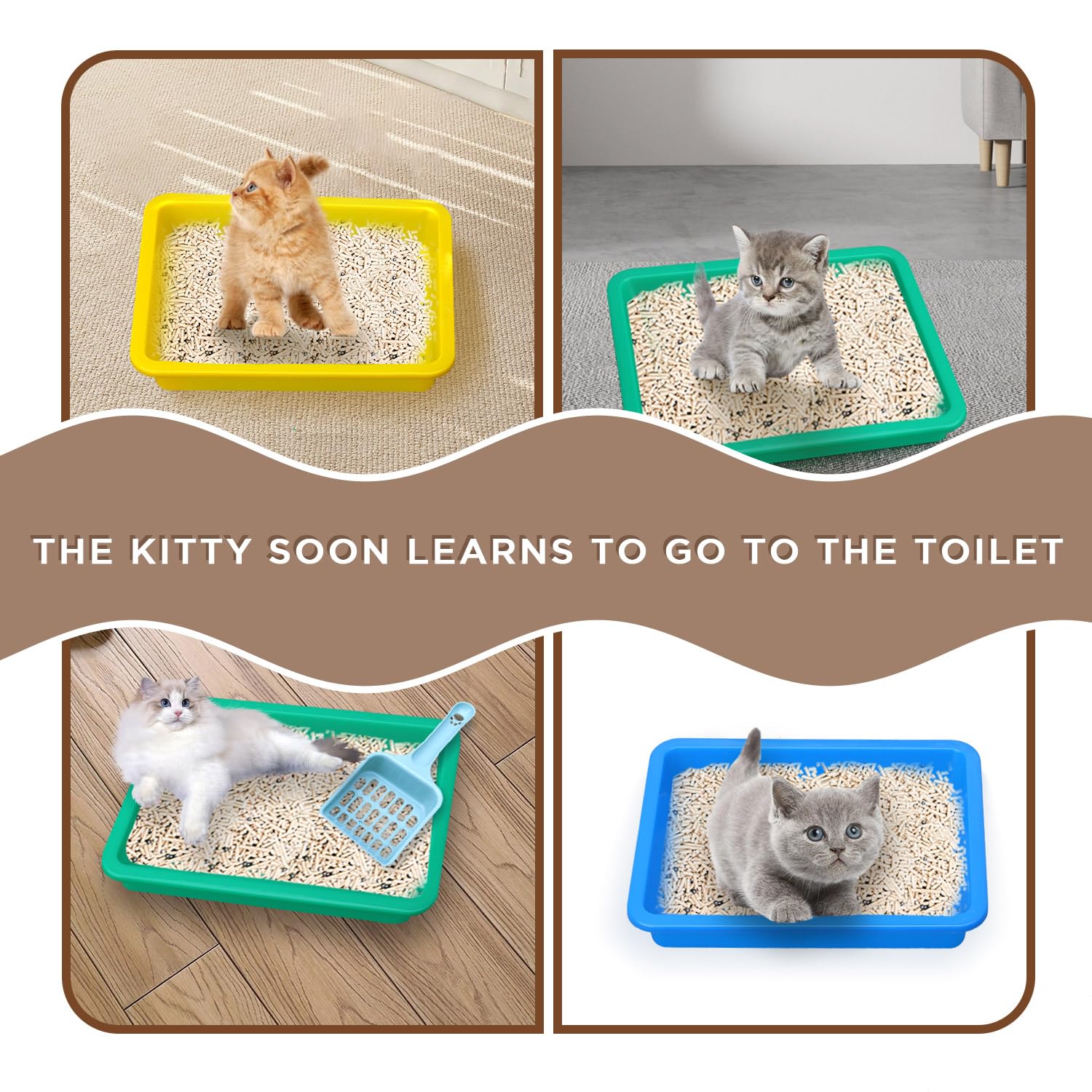MUWUZOYT kitten litter box travel-pack flat for convenient storage