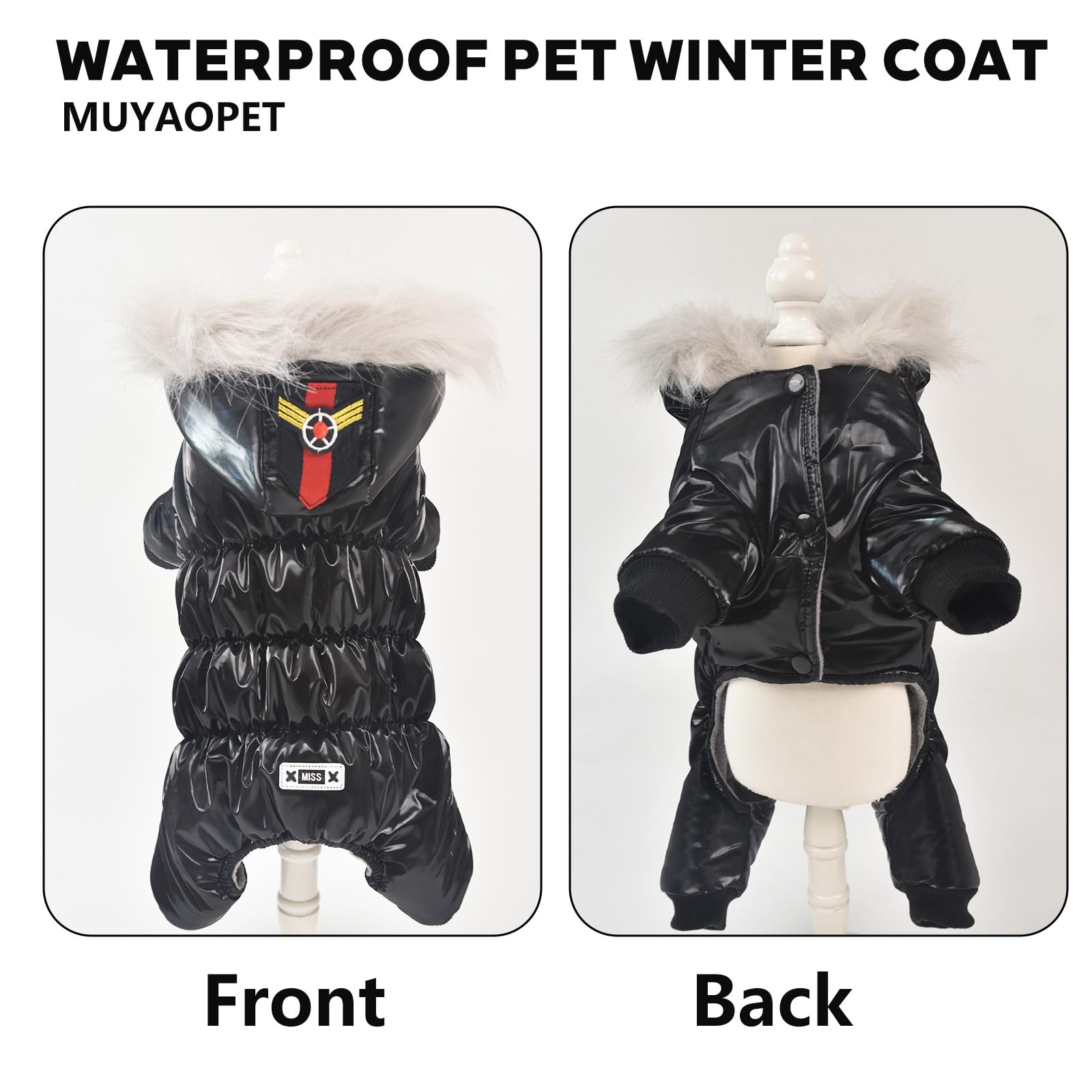 MuYaoPet lightweight winter coat stays dry in snow and rain.
