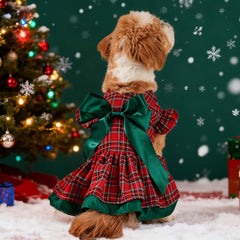 MuYaoPet plaid dress side view, showcasing comfortable fit for daily wear and events.