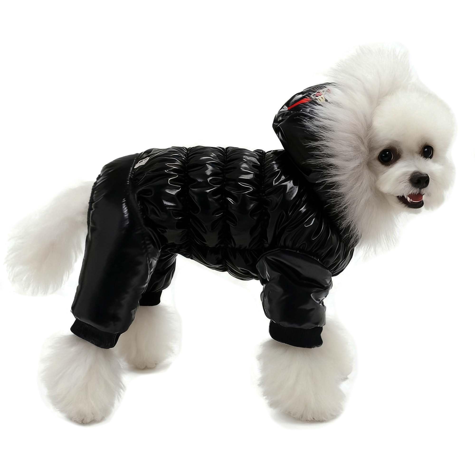 MuYaoPet waterproof dog jacket front view protects against rain and wind.