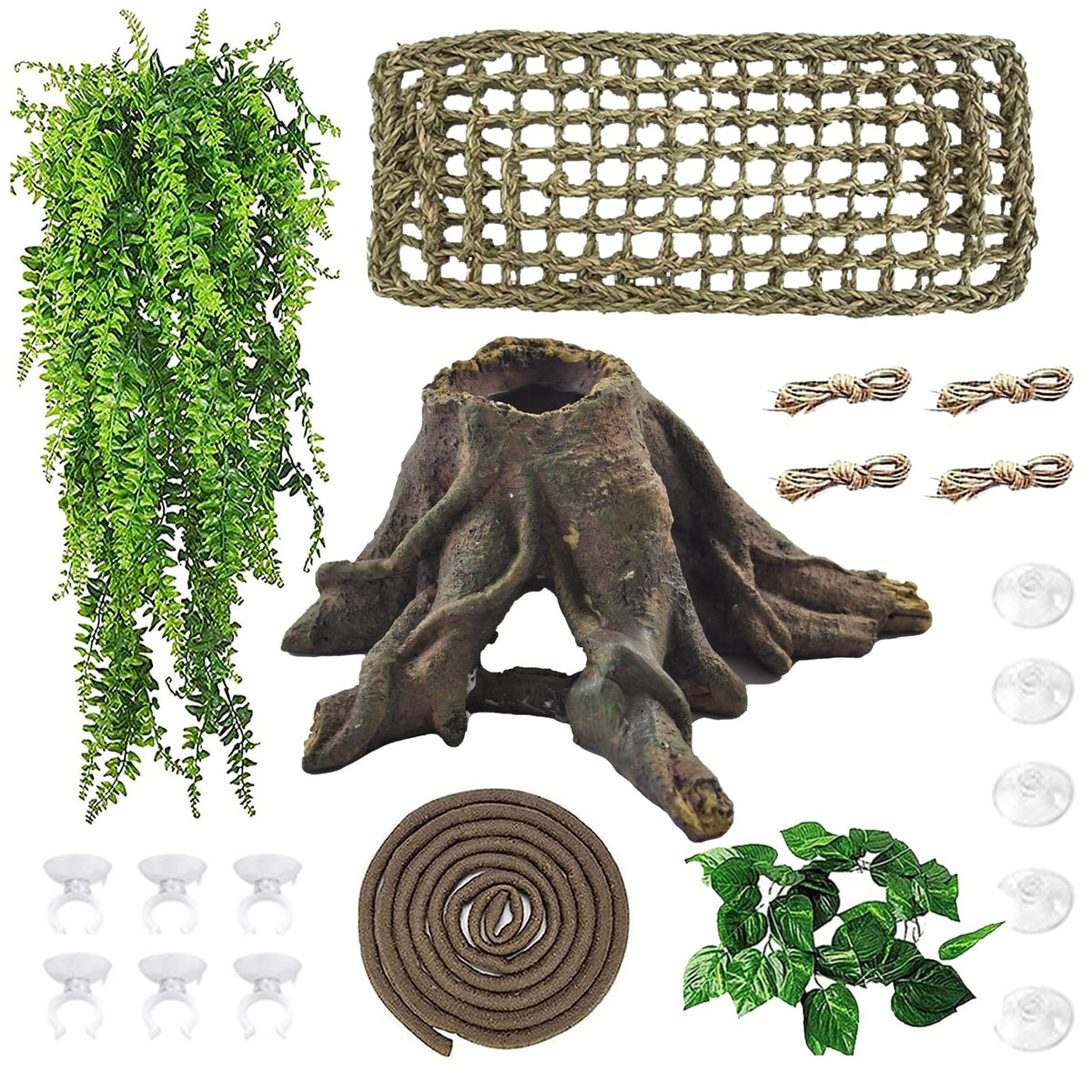 MUYG bearded dragon tree hollow-root decor for safe hiding and climbing