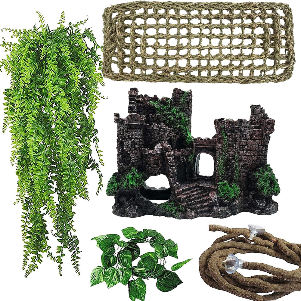 MUYG castle tank decor offers a secure hideaway and engaging focal point.