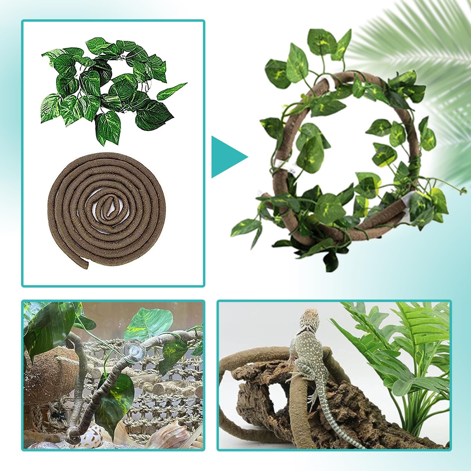 MUYG flexible rattan decoration provides bendable enrichment and climbing routes
