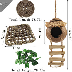 MUYG gecko tank wooden ladder supports safe vertical movement