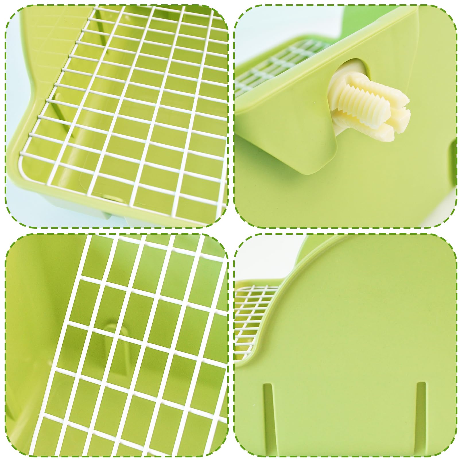 MUYG green plastic small animal toilet setup emphasizes durability and hygiene