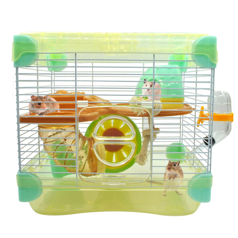 MUYG hamster cage two-level design offers more exercise space for small pets.