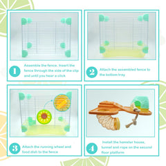 MUYG exercise wheel included in the cage supports active daily play.
