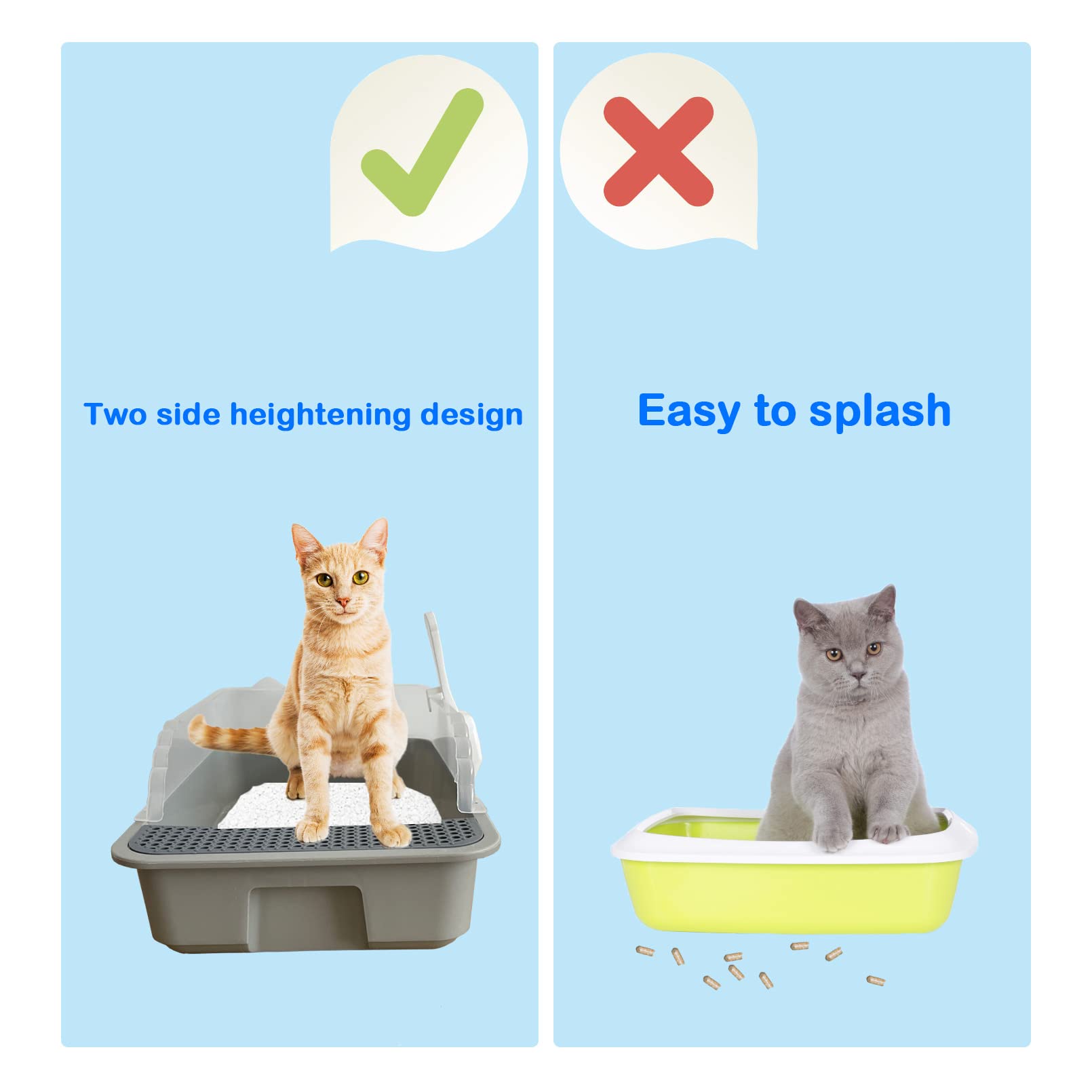 MUYG litter box dimensions 17x11x7 inches for small spaces.