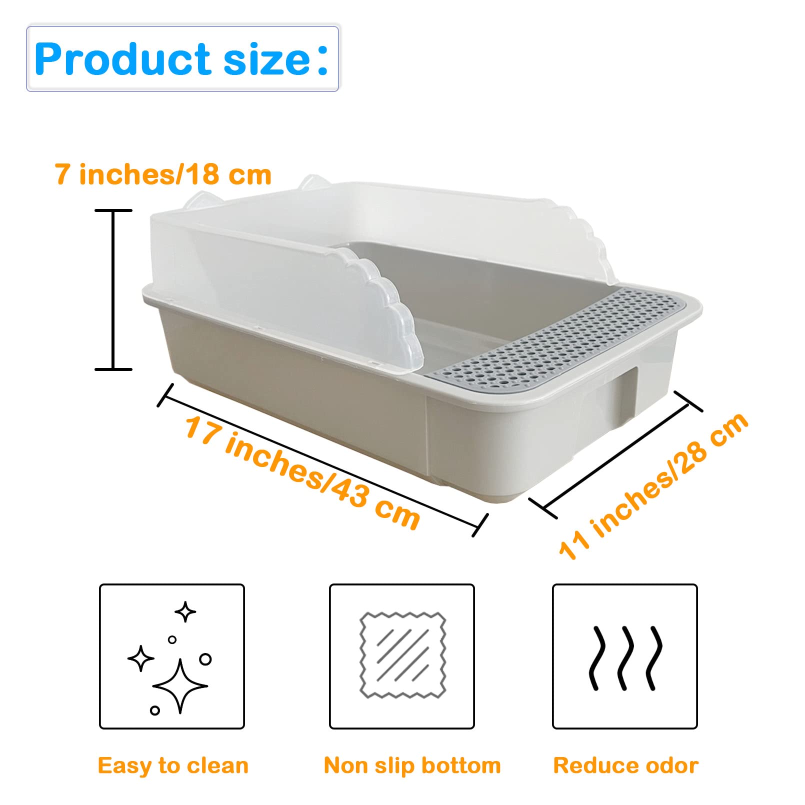 MUYG litter box features hollow pedal to keep litter inside.