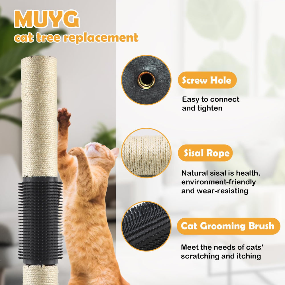 MUYG natural sisal refill post emphasizes natural material and durable scratching for furniture protection.