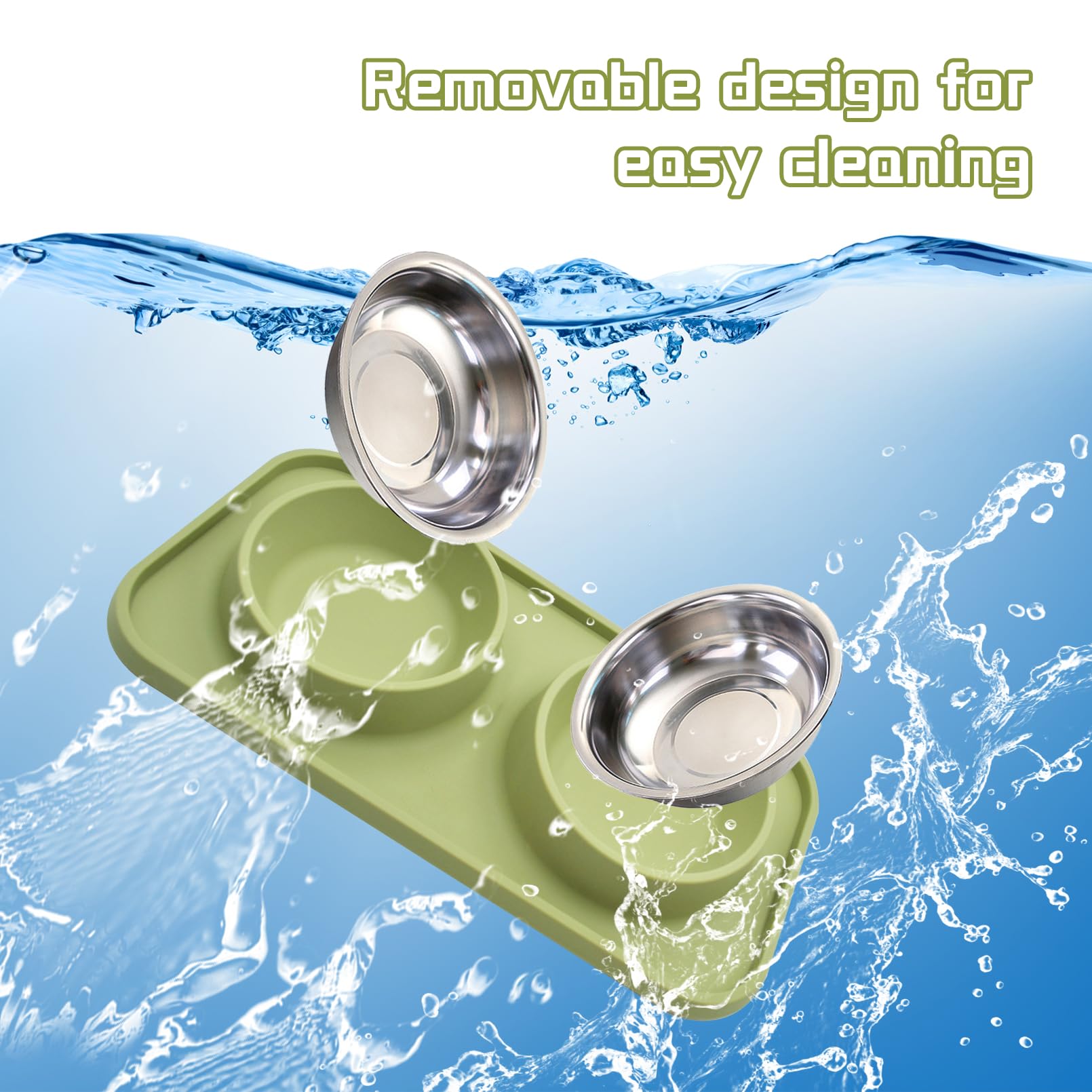 MUYG 14-ounce capacity bowls ideal for small dogs and cats during mealtime.
