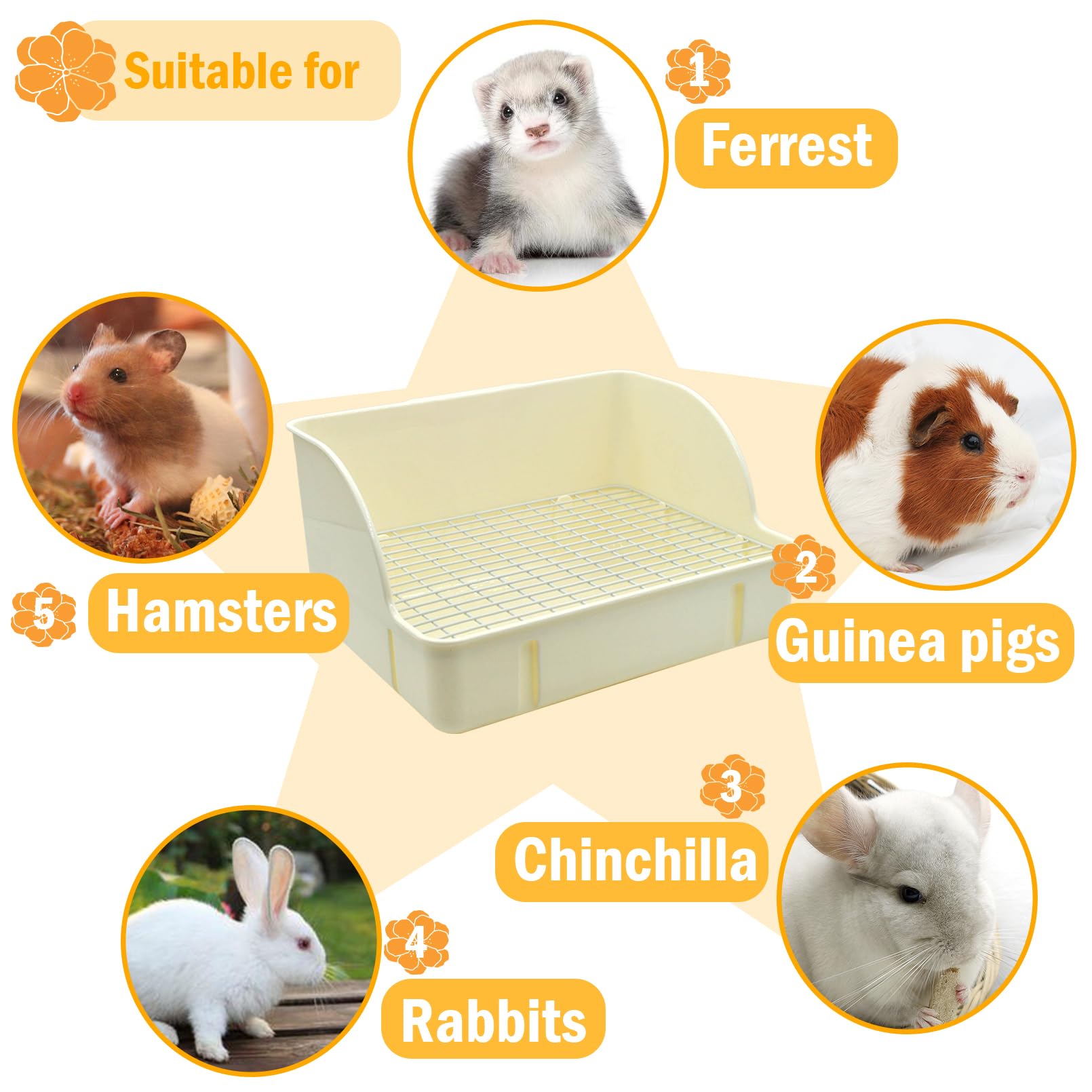 MUYG rabbit litter box easy-clean design helps quick daily maintenance.