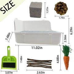 MUYG rabbit litter box guardrail mesh shows mess-free potty visits for small pets.