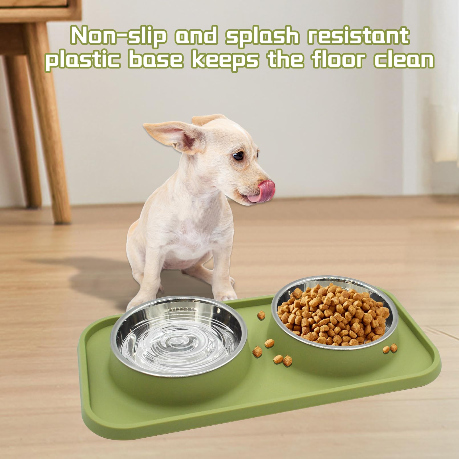MUYG removable stainless steel bowls are easy to clean and dishwasher-safe.