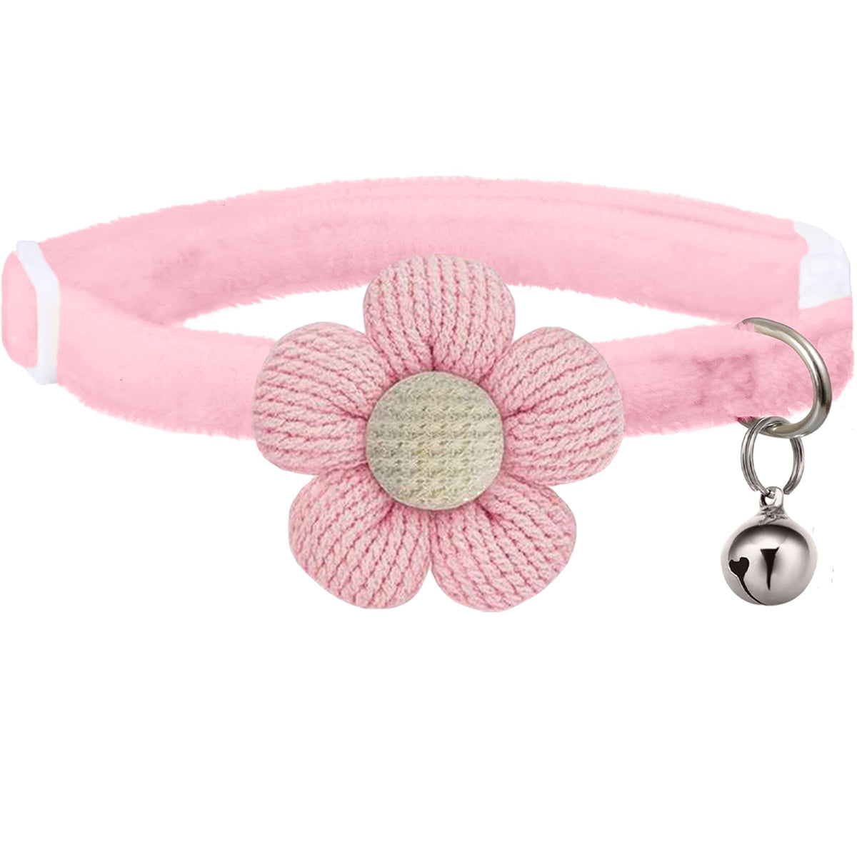 MUZIEBA breakaway collar pink close-up showing soft-material comfort and breathable fabric.