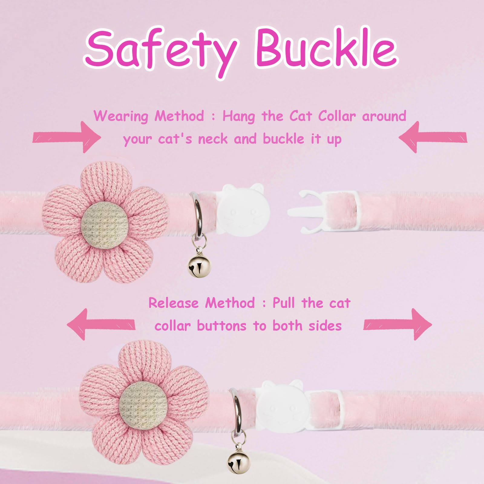 MUZIEBA kitten-collar adjustable 9 to 14 inches for a flexible fit.