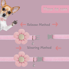 MUZIEBA small dog collar adjustable length pink ensures a comfortable fit